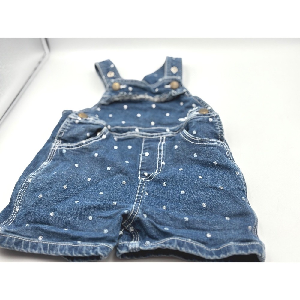 Carhartt Kids Denim Polka‎ Dot Ruffle Shortalls Overalls Size 2T